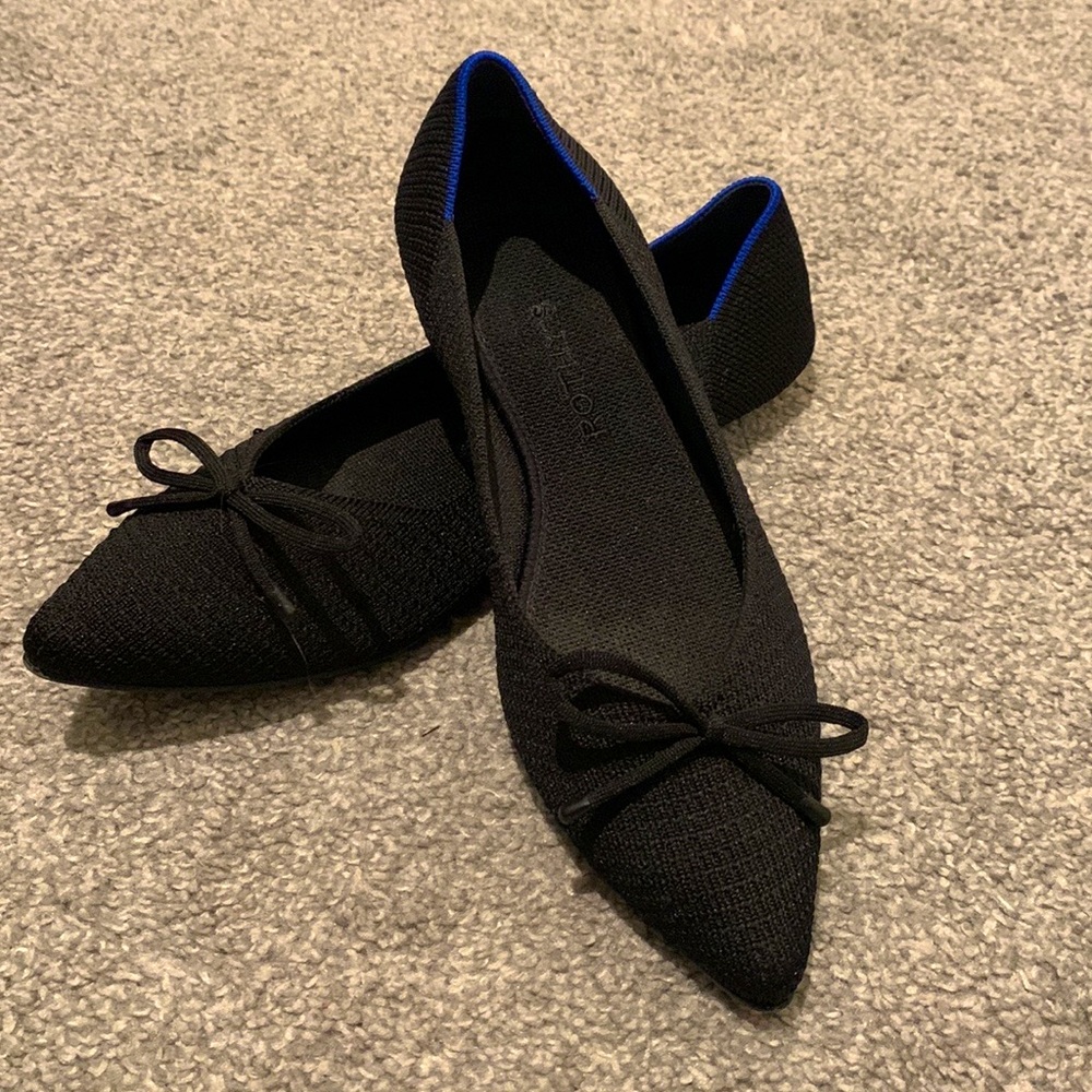 Rothy's Point Black Solid Woman's Flat Shoes